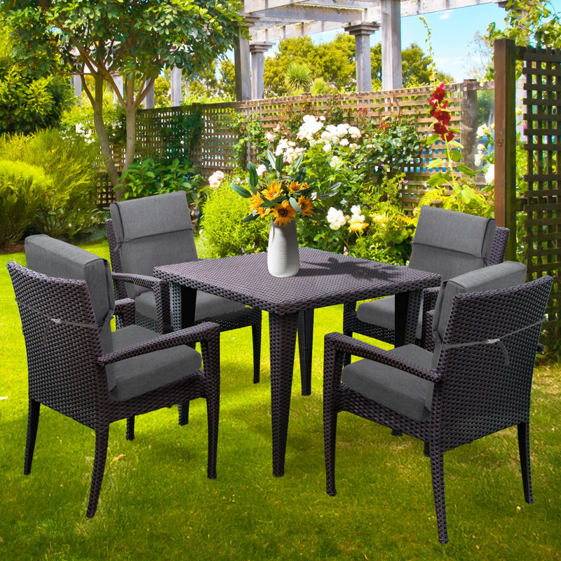 4.1" Outdoor Seat / Back Cushion, Set of 2, Charcoal
