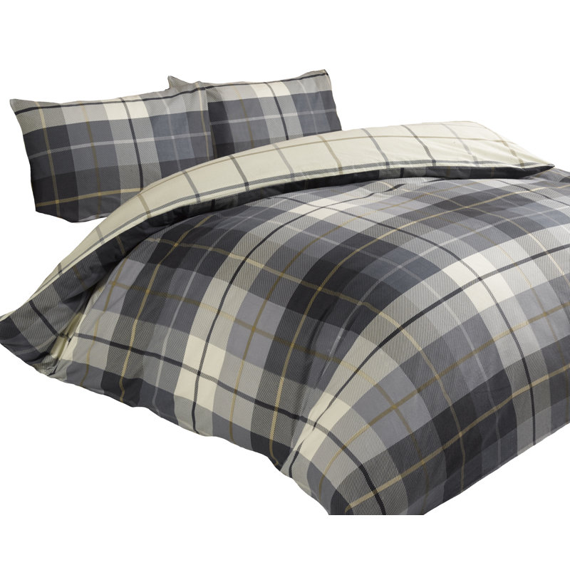 Check Argyle Duvet Cover with Pillowcases Included, Single Duvet Cover + 1 Standard Pillowcase, Blue