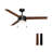 Jet3 52" Indoor Matte Black Ceiling Fan with Reversible Walnut/Black Blades, LED Light, and Remote-1818465591-1818465587