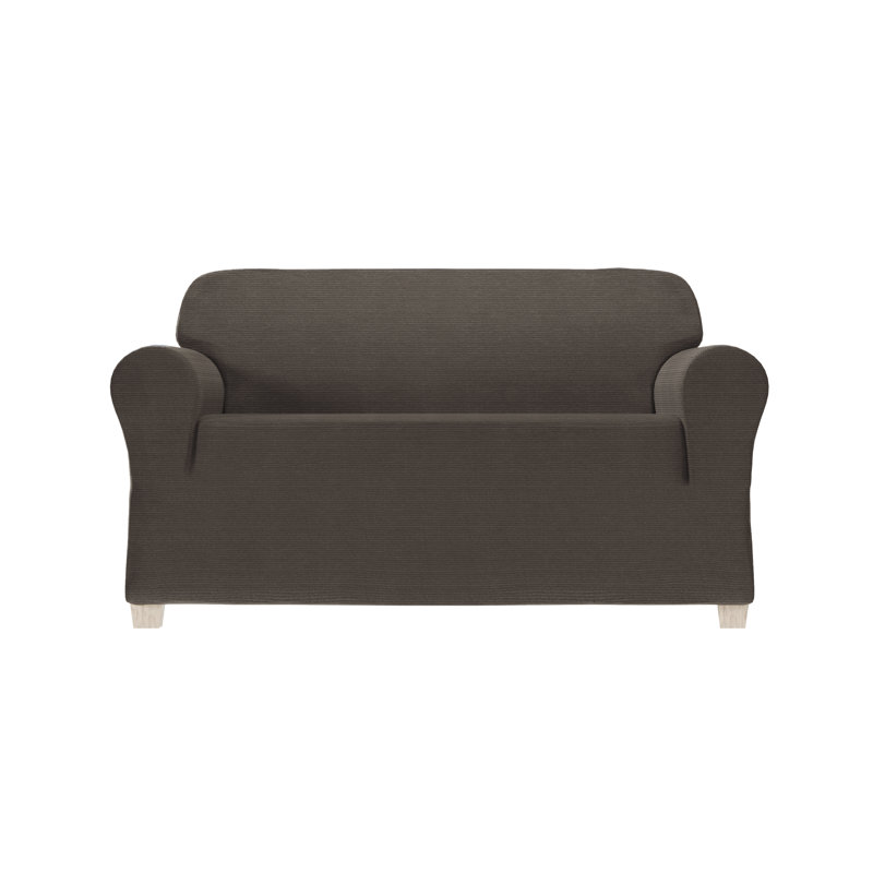 Canapé en chenille extensible, Bleu, H 34 po x l 73 po x P 38 po