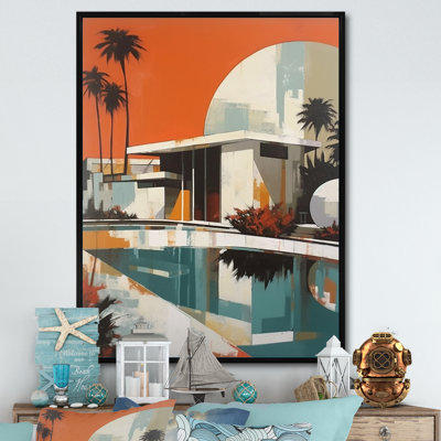 «White and Orange Metropolitan Marvels», reproduction sur toile encadrée