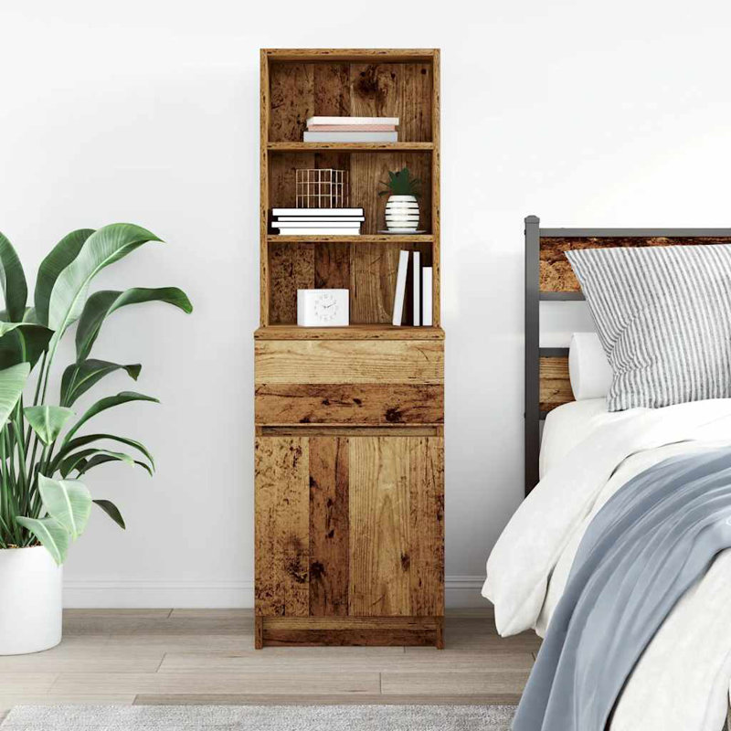 Bedside Cabinet 39X35x125 Cm Engineered Wood, Old Wood