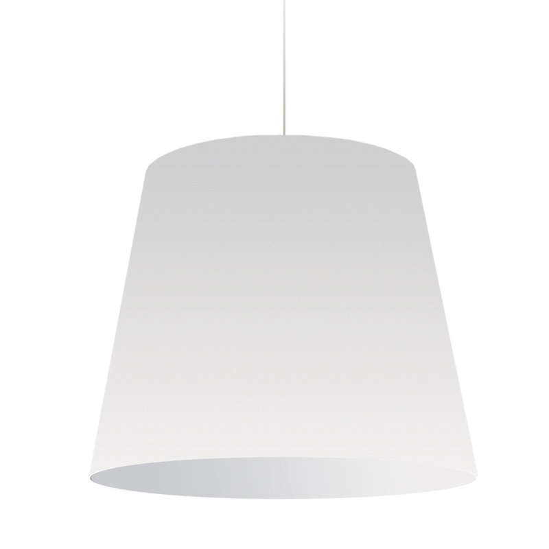 Luminaire suspendu cylindrique surdimensionné à 1 lumière, Blanc, H 21 po x l 26 po x P 26 po