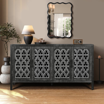 Armoire antique charmante à quatre portes de style américain, idéale pour le salon, le meuble télé et le décor de cuisine.
