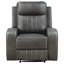 Fauteuil inclinable Forrest avec surpiqûres décoratives, similicuir gris et inclinaison manuelle pour une détente confortable