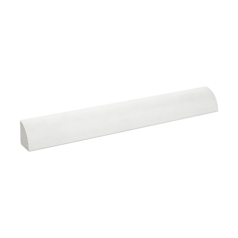 White Recycled Polystyrene Quarter Round Baseboard Moulding Sample