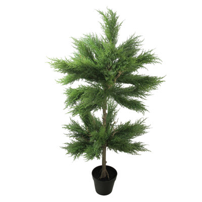 Arbre artificiel en forme de cyprès artificiel à deux boules 44 po - non éclairé