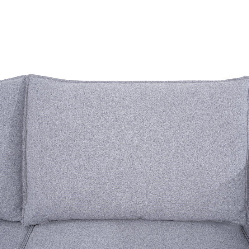 Causeuse modulaire avec canapé-lit double Baharé, 100 % lin gris