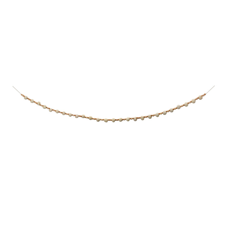 Wood 68'' Novelty Garland Garland, Tan/White