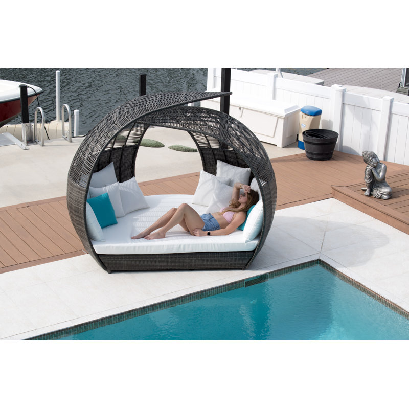 Banyan Outdoor 4 - Seat Patio Daybed, Canvas Macaw Sunbrella® Canvas