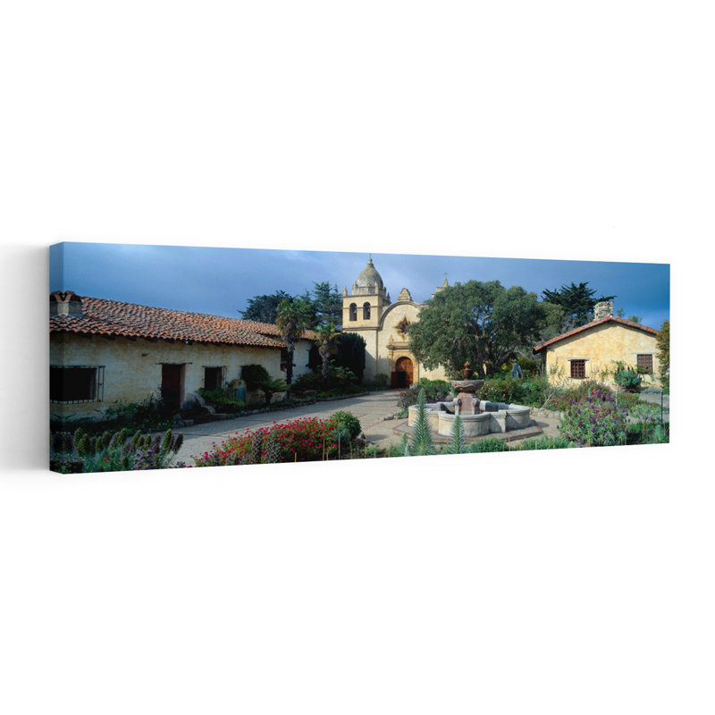 Mission San Carlos Borromeo de Carmelo Carmel California 1 Piece Wrapped Canvas Panoramic Wall Art, 121.92 cm H x 40.64 cm W