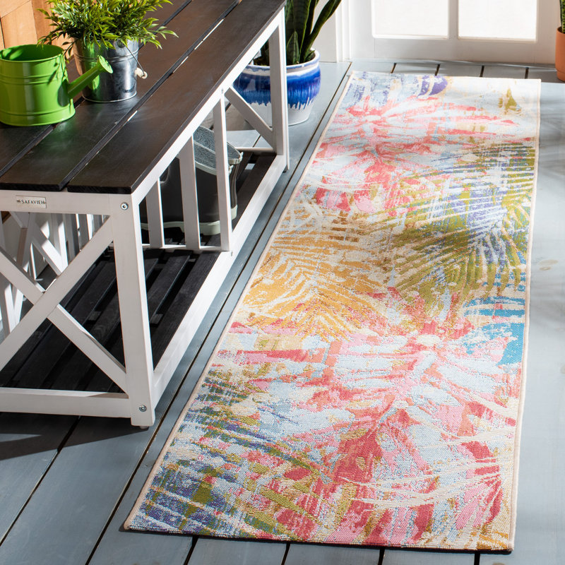 Liddle Performance Floral Indoor/Outdoor Area Rug, Runner 2' x 8'