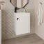Meuble-lavabo flottant blanc avec porte-117825198