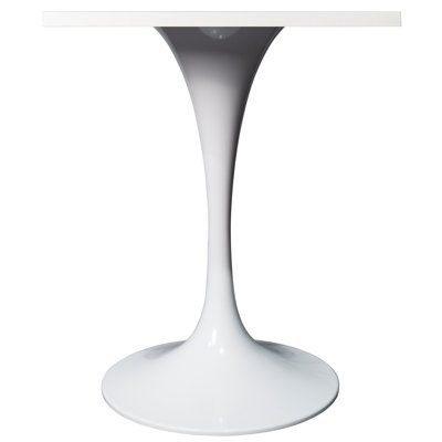 Verve 24" Square MDF Top Dining Table With Stainless Steel Pedestal Base