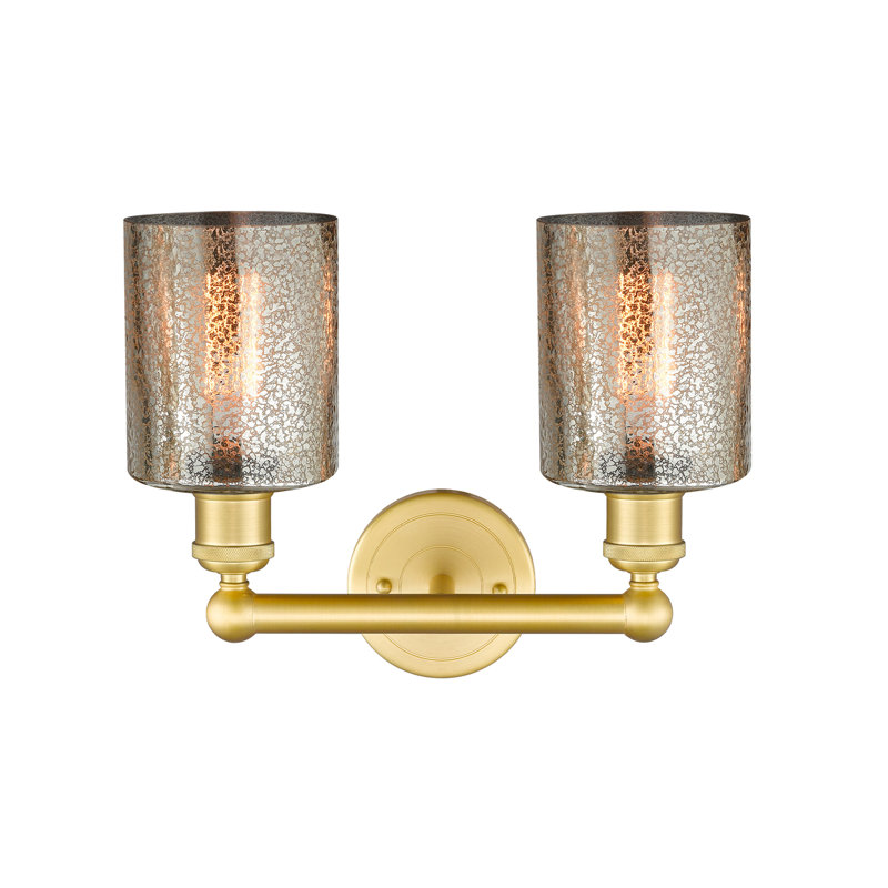 2 - Light Dimmable Vanity Light, Mercury, Satin Gold