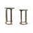 Nesting Selenite Top and Aluminum Side Tables -  Stylish Side Table for Home, Office, Bedroom, or Living Room  - 21" & 22", Gold & White