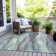 Machine Washable Indoor/Outdoor Xhevrie Teal Rug