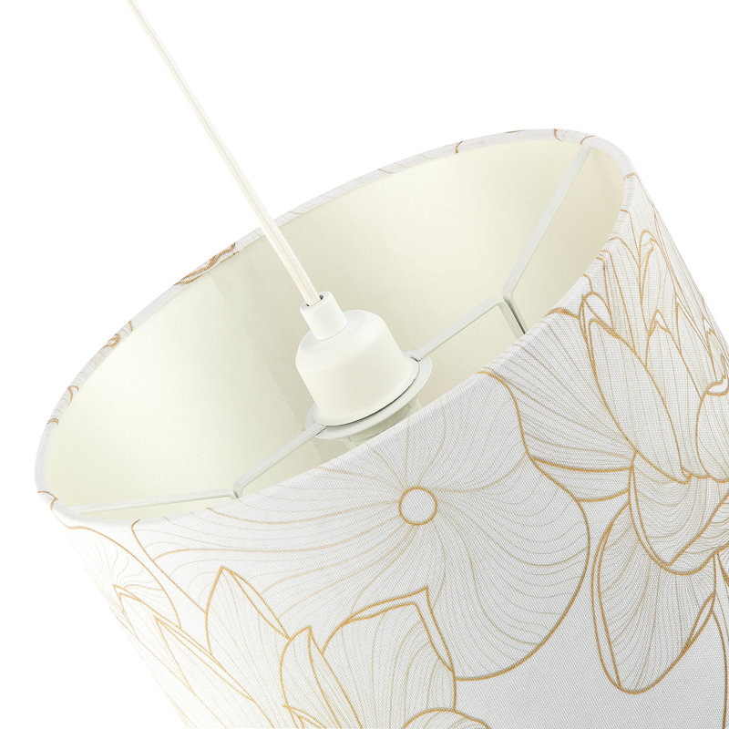 20cm H Cotton Blend Drum Lamp Shade ( Screw On ) in Cream
