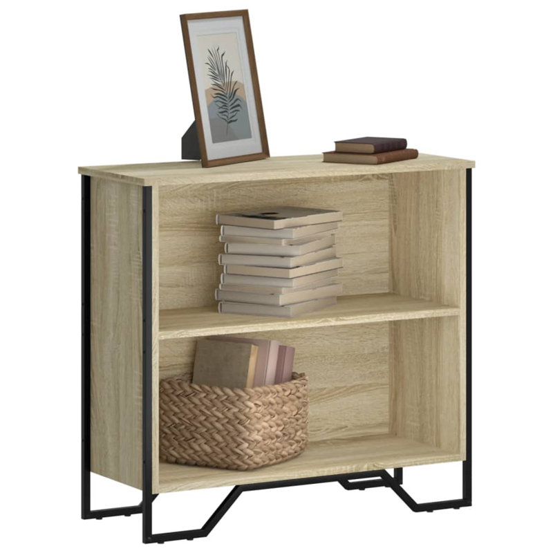 Bibliothèque vidaXL Bois d'ingénierie, métal, (2 tablettes) H 29,3 po x l 31,5 po x P 12,2 po, Chêne sonoma