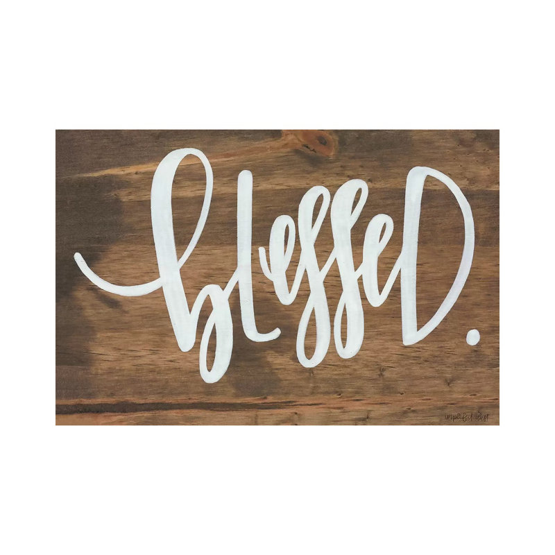 «Blessed», reproduction d'art textuel, Toile tendue, Pas de tapis, H 18 po x l 26 po x P 1,5 po