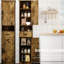 Armoire de rangement H 69 po avec 2 portes de grange et 1 tiroir - couleur rétro, polyvalente pour plusieurs salles de bain, tablettes réglables, espaces-118618864