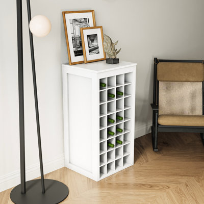 32 armoires modulaires pour bar à vin de conception simple, P 15,57 po x H 36,37 po, l 17,72 po, panneau de particules 32 bouteilles, style buffet, finition, l 17,72 po x H 36,37 po,
