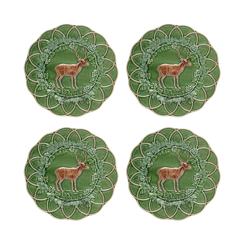 Assiette de cerf Woods, ensemble de 4