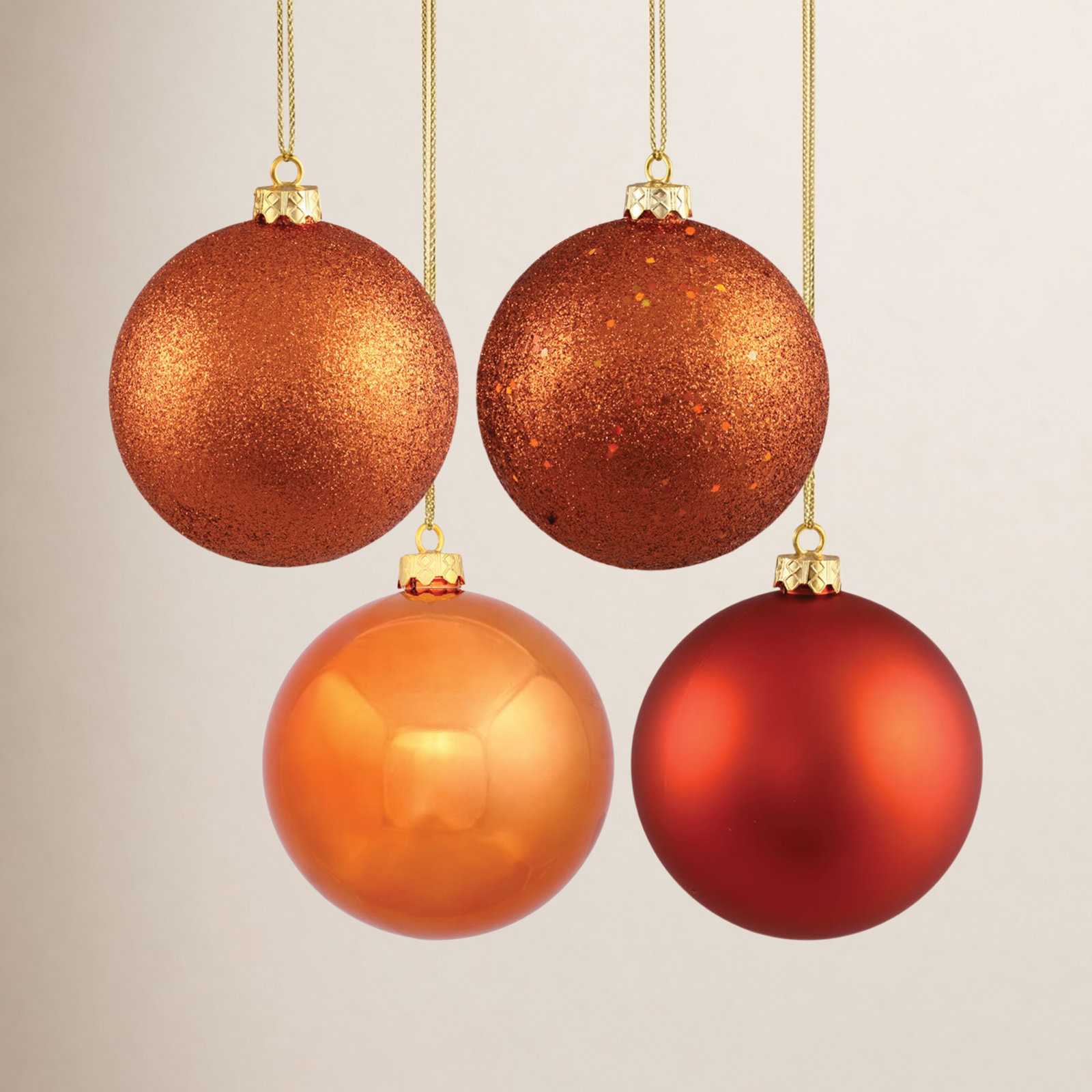 Shatterproof Bauble, Burnish Orange, 2.75"