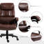 Fauteuil de bureau pour grand et grand, capacité de 400 lb, brun, cuir PU relaxant, brun, inclinable