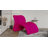 Rosebud Modern Wool Blend Upholstered Metal Accent Chair in Fuchsia-29216729