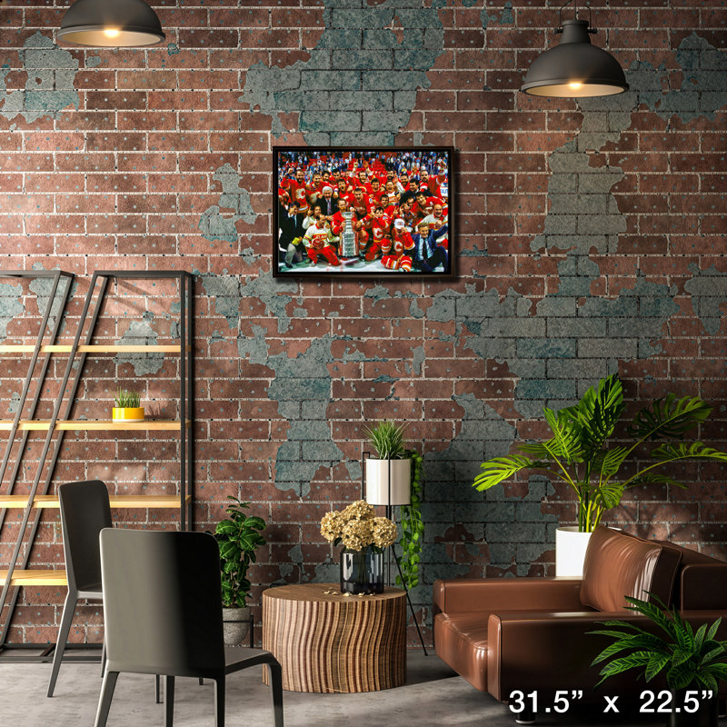 Calgary Flames, 20 x 29, toile encadrée, coupe de la célébration