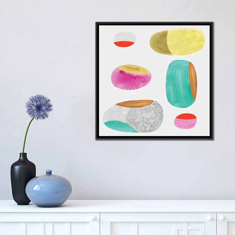 «Color Combo III», impression sur toile, H 18 po x l 18 po x P 1,5 po, Toile encadrée noire, Pas de tapis
