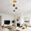 Luminaire suspendu rond en cristal noir et or 13,8 "avec ampoules E26 3 couleurs incluses