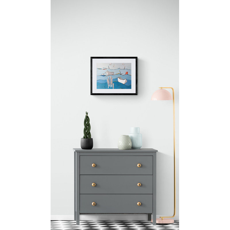 Choppy Waters Print by Phyllis Adams, Black Framed Canvas, 24" H x 32" W