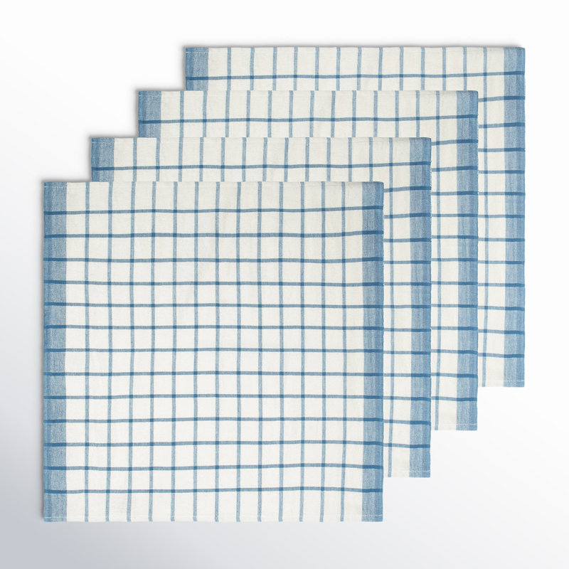Windowpane Napkins - Blue/Natural - 20" x 20"