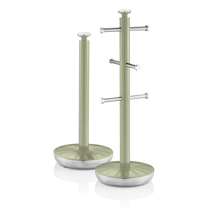 Swan Retro Towel Pole and Mug Tree, Green