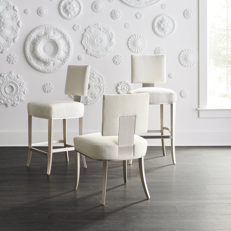 Reserved Seating Upholstered Stool, Counter Stool (26" Seat Height), Beige