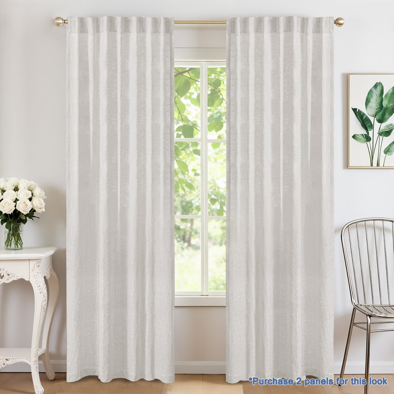 Panneau simple 100% lin obscurcissant, Ivoire ivoire, 50" W x 84" H