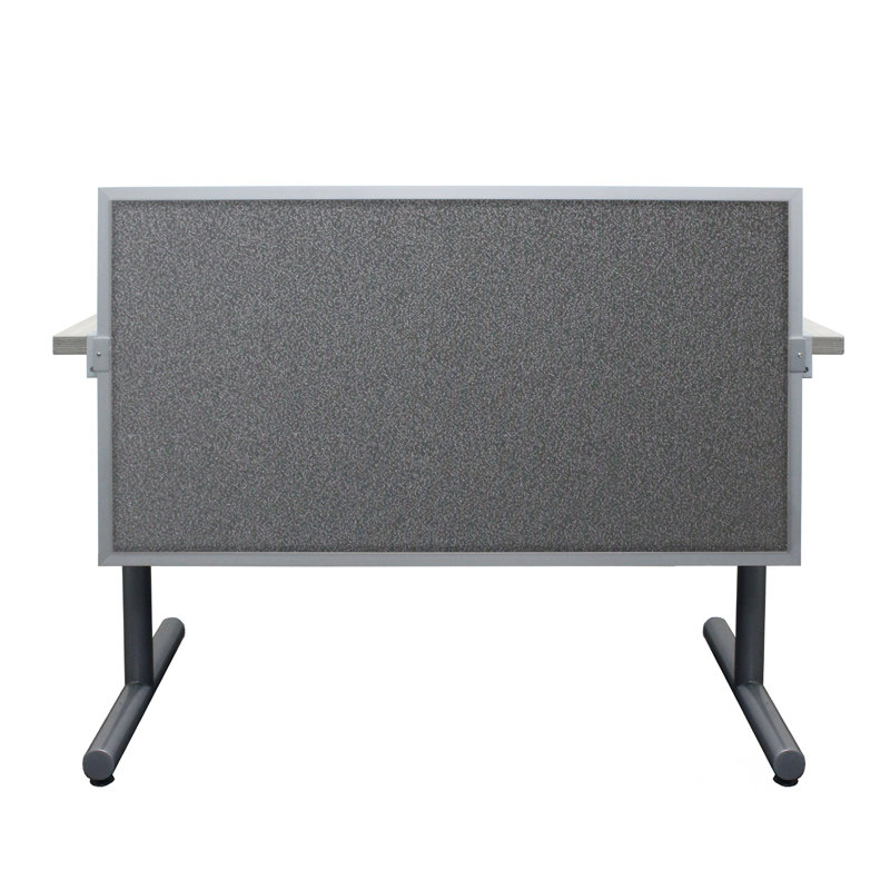 Acoustical Split Screen Privacy Panel, 30" H x 48" W x 0.63" D, Graphite, Aluminum