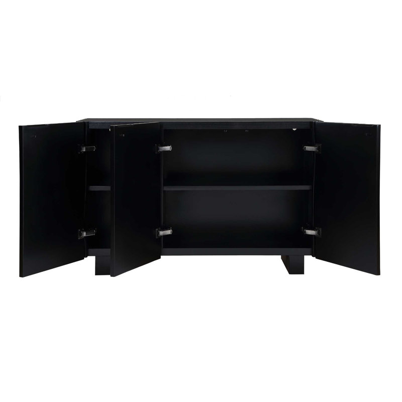 Uttermost Mercado Black 3 Door Cabinet