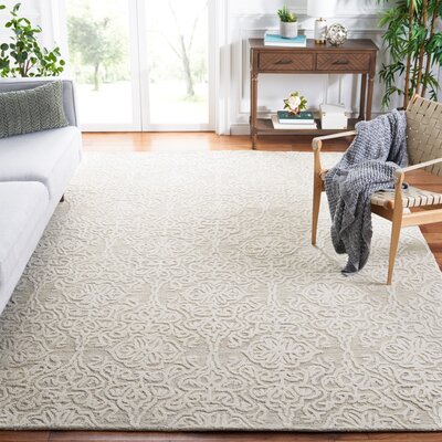 House of Hampton® Davyan Hand Tufted Wool Damask Rug & Reviews | Wayfair