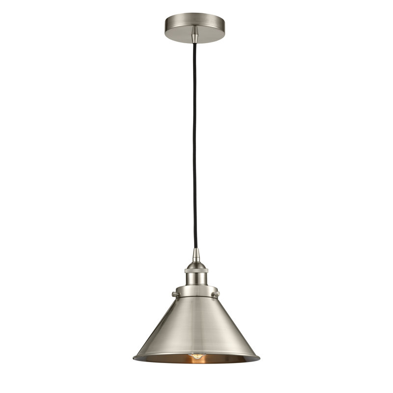 Luminaire suspendu conique à 1 lumière Legere, DEL, Nickel satiné brossé, Nickel satiné brossé