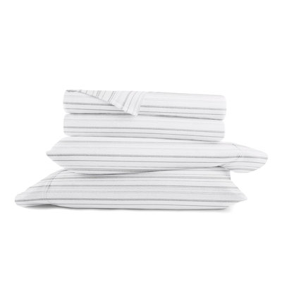 Anine Cozy Cotton Flannel Weathered Stripe Sheet Set - Gray