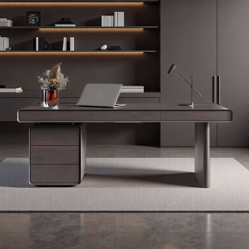 Bureau moderne en bois massif italien: design épuré, H 29,5 po x l 94,5 po x P 31,5 po