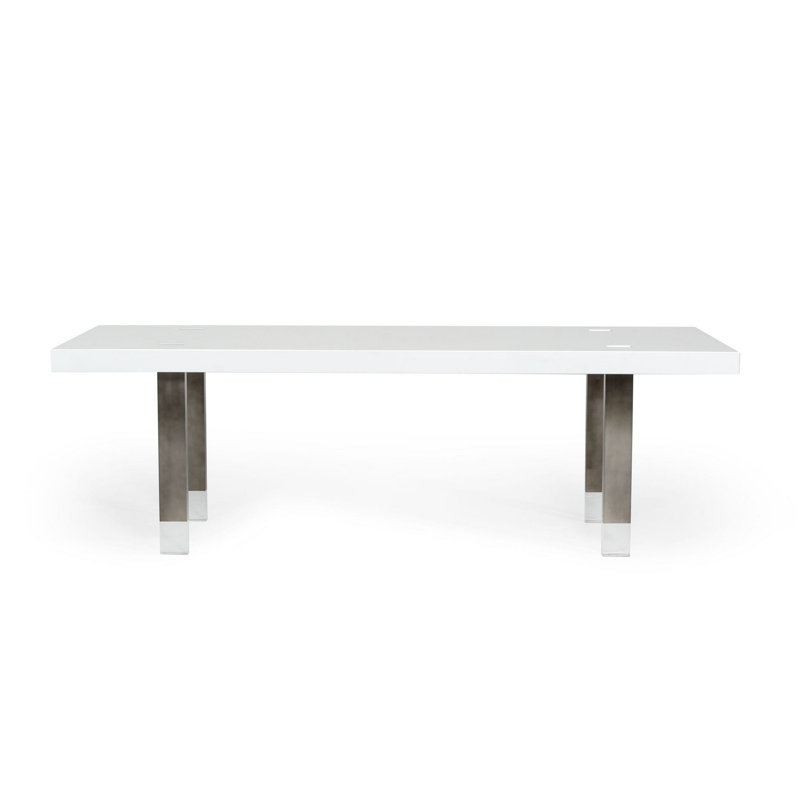 Cid Joe 95 Inch Dining Table, Rectangular, HIgh Gloss White