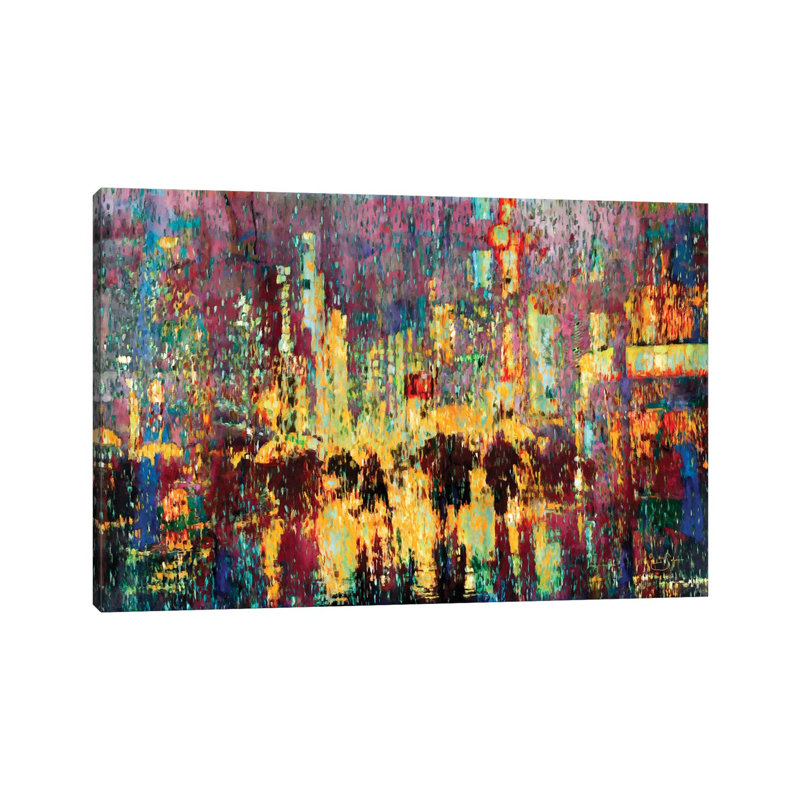 City Rain - Wrapped Canvas Painting, 66.04 cm H x 45.72 cm W x 3.175 cm D