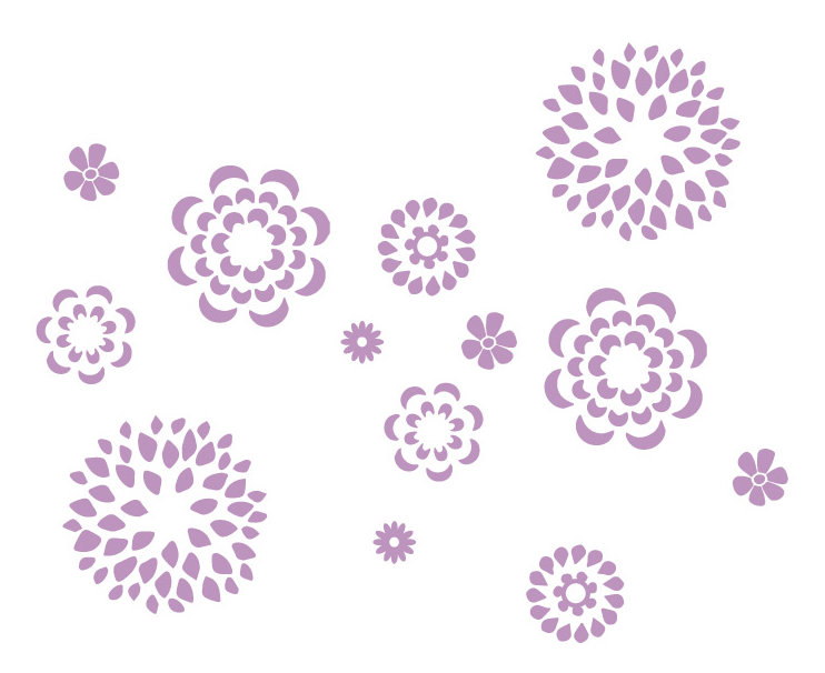 Adhésif décoratif motif floral, H 38 po x l 48 po x P 0,01 po, Lilas