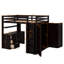 Lit mezzanine avec tiroirs, bureau et garde-robe-106491191