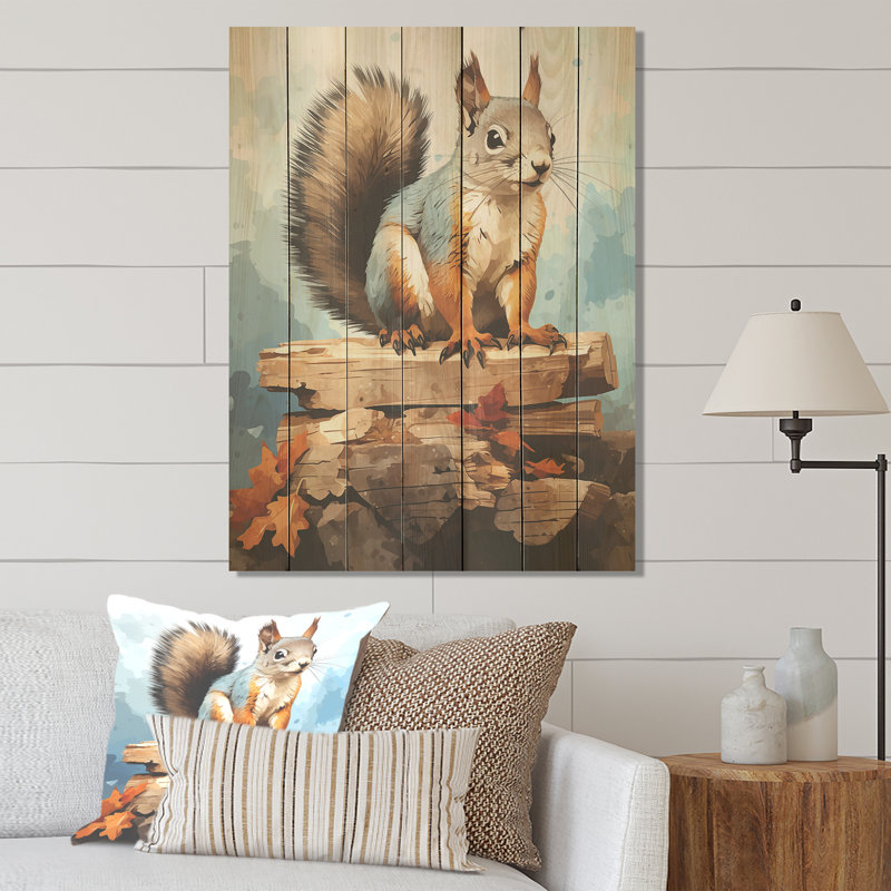 «Brown Squirrel Forest Adventure - Squirrel Animal» sur toile, H 40 po x l 30 po