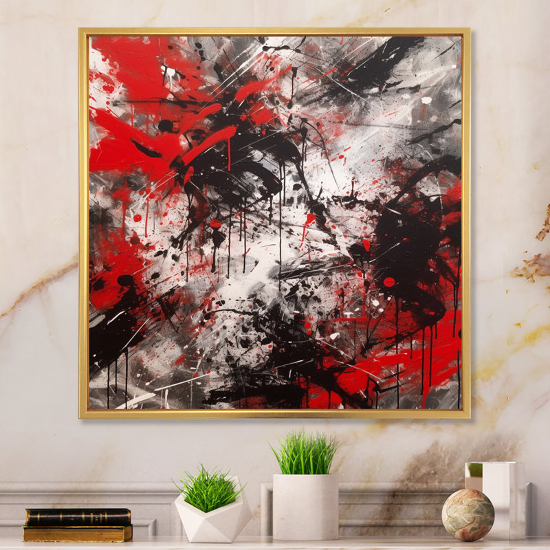 " Abstract Grafiti ", 30" H x 30" W x 1" D, Gold Floater Framed